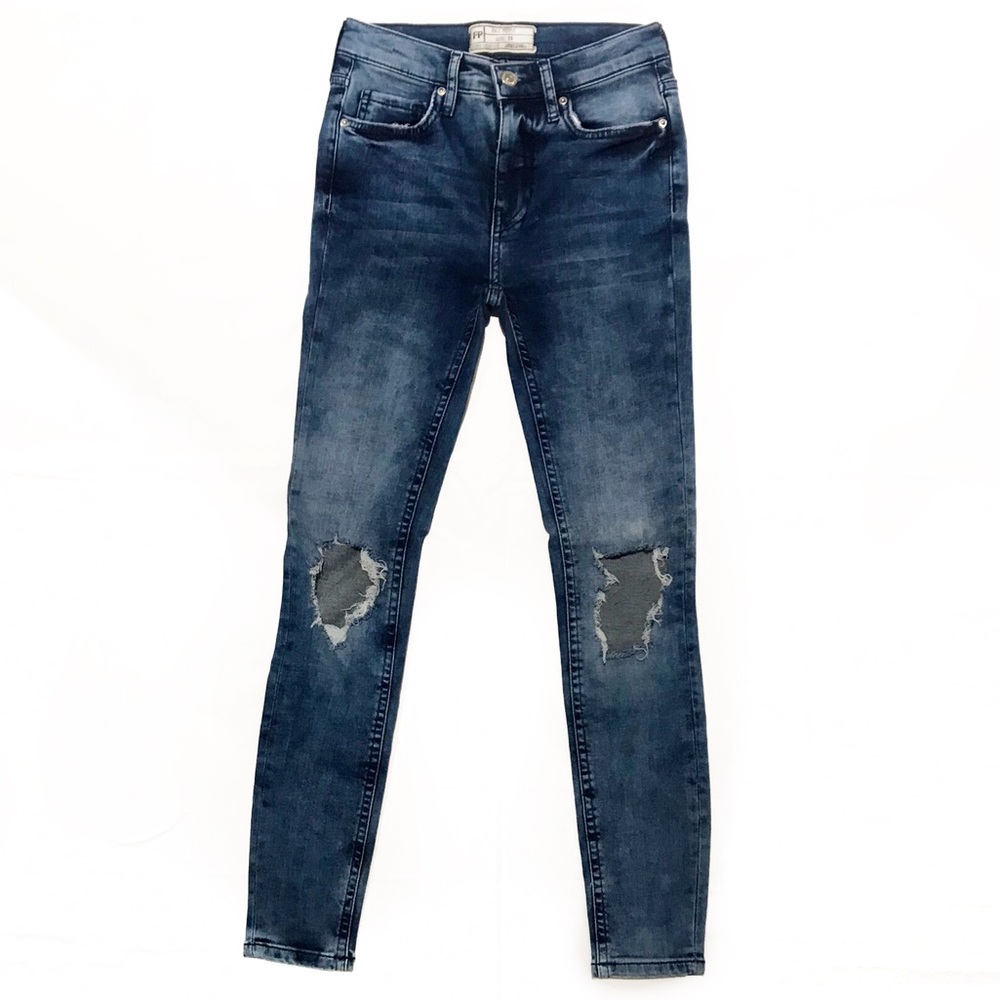 Free People High Rise Busted Skinny Jeans